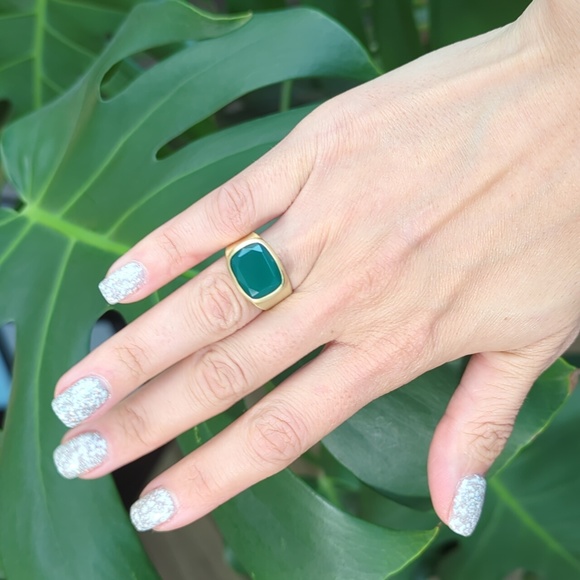 FAIRLEY GREEN AGATE FOREST RING - Picture 4 of 10